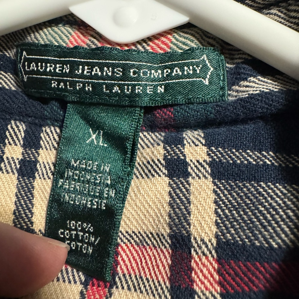 Lauren Jean Company Ralph Lauren Multicolor Plaid Button Down Top - Picture 3 of 3